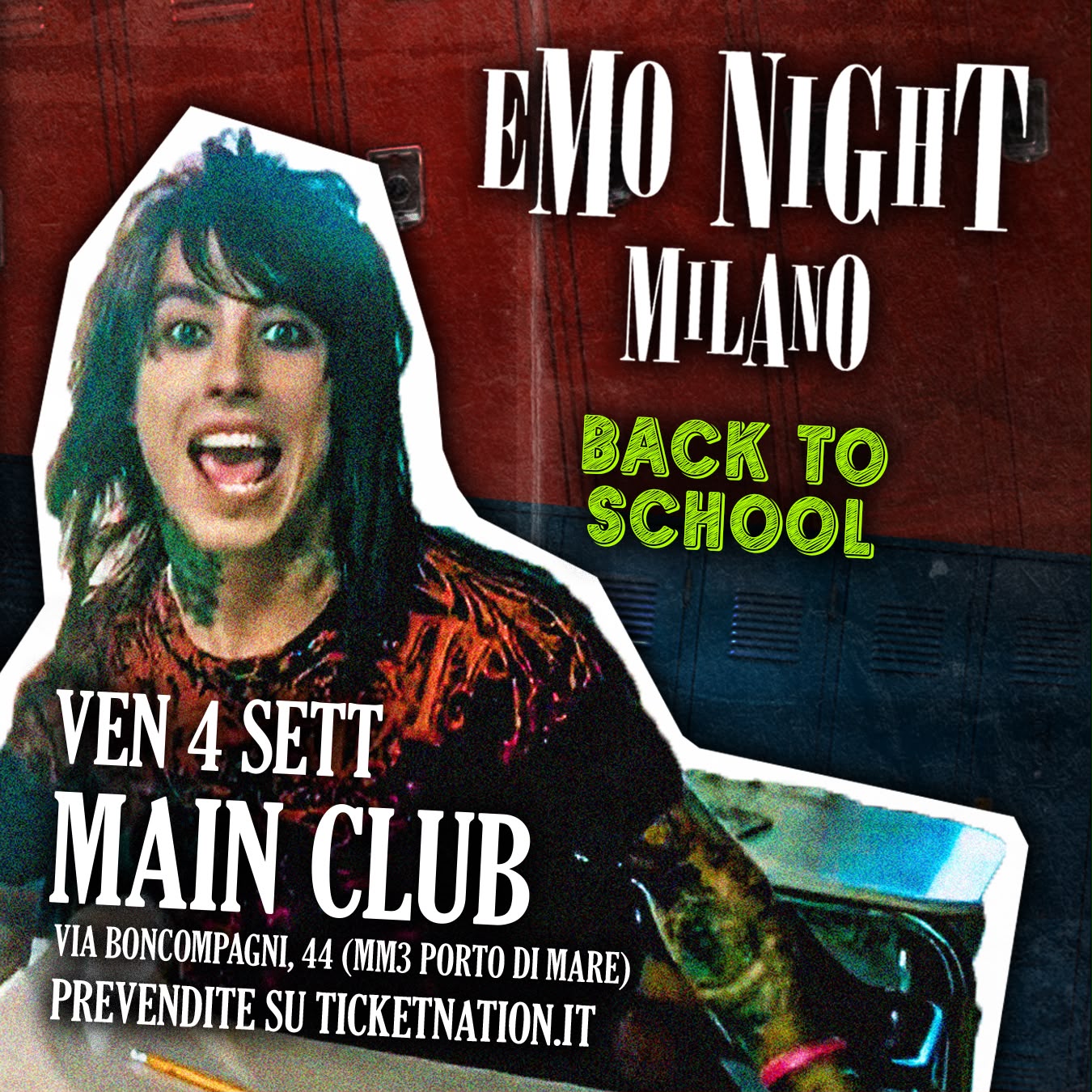 Locandina Emo Night Milano — Back to School